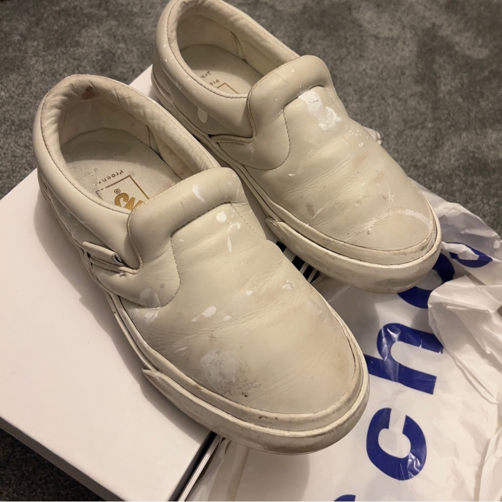 Vans X Proenza White Slip-On Shoes